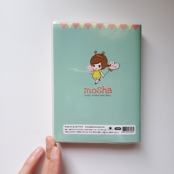 Mosha mint green Korean kawaii cute mini monthly weekly journal planner notebook - Picture 5 of 5